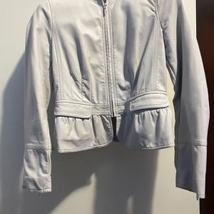 Light beige leather jacket